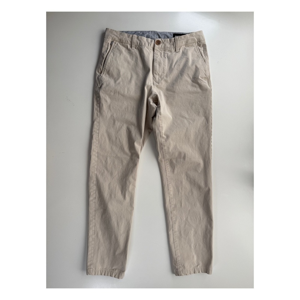 BONOBOS Stretch Cotton Chino Pant Slim Taper Mens 30x34 (29x29) *Hemmed Khaki